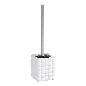 Wenko Ceramic Cube Toilet Brush with Holder White Wenko Ceramic Cube Toilet Brush with Holder White